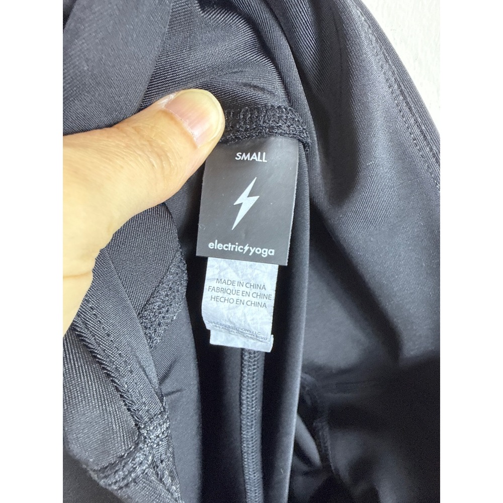 Electric Yoga Leggings Black Blue Lightning Bolt Athleisure Women Size Small - Picture 6 of 7